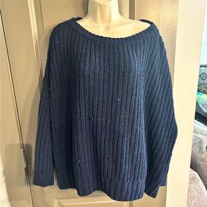 American Eagle Outfitters Deep Blue Knit Sweater